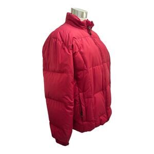 EDDIE Bauer Premium Goose Down Coat Women's Size XL Red Quilted Zip
